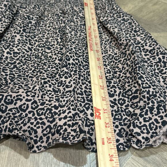 REFORMATION Rouen Bengal Leopard Linen Smocked Ruffle Mini Slip Dress Size 10 - Picture 8 of 8